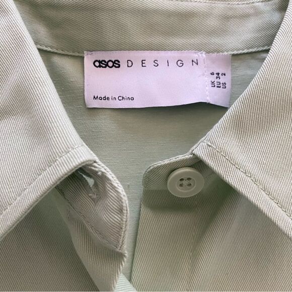 NWOT ASOS | Oversized Boxy Button Down Shirt 100% Cotton, Size 2 - Picture 5 of 7